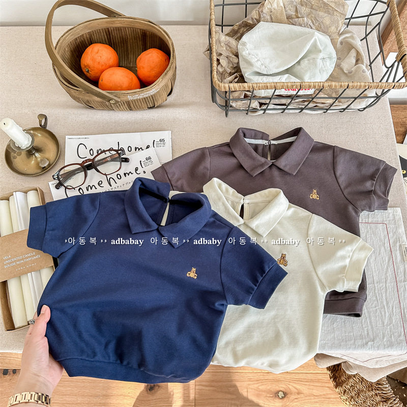 Рубашка поло Детская 儿童夏装polo衫2025夏季童装新款t恤男童女童洋气短袖宝宝上衣 OTHER