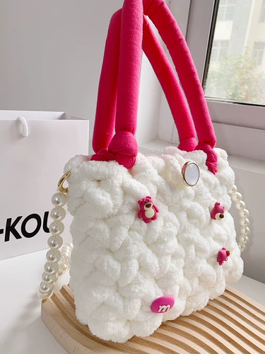 Хлопковая вязаная сумка ручной работы, набор материалов, облако, связать своими руками, подарок на день рождения