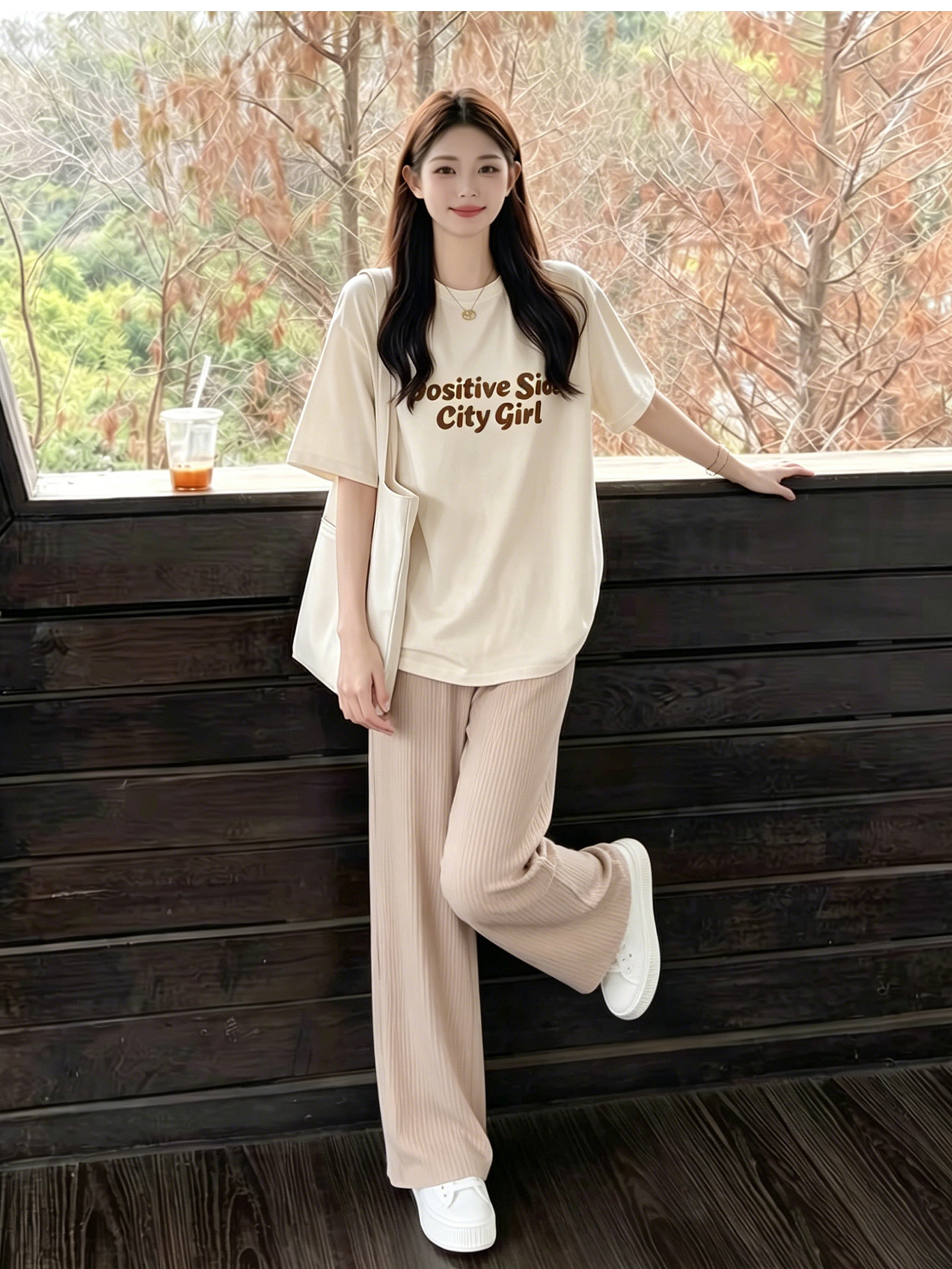 孕妇短袖t恤套装夏季薄款松弛感通勤产检休闲孕期上衣冰丝裤穿搭 — 10