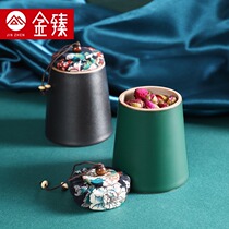 Ceramic Tea Leaf Jars Small Seal Pot Deposit Tea Jar Home Portable Tea Storage Tank Empty Jar Carry-on Small Tea Jar