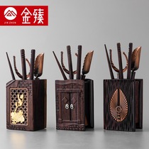 Solid wood Six Junzi tea tube set Tea knife Tea spoon Tea making tools 6 Junzi Tea Ceremony handmade Kung Fu Tea accessories