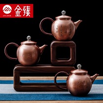 Copper teapot Kung Fu Teapot Chinese kettle Handmade side handle tea heat-resistant teapot Teacup boiling kettle