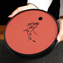 Copper Tea Tray Home Light Lavish Modern Drain Water Small Kung Fu Tea Tray Tea Tray Round Tea Tray Dry Bubble Table