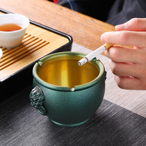 Brass Lions first ashtray Chinese creative personality Home Living room Office trendy anti-fly ash ashtray hem