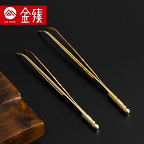 Copper tea clip thickened tea clip Tea tweezers Kung Fu tea accessories Six Junzi tea clip Tea ceremony tea cup clip