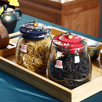 Tea Leaf Jars Seal Tank Glass Tea Storage Tank Tea Pot Home Portable Storage Tea Jars Small Tea Leaf Pot Boutique Fancy