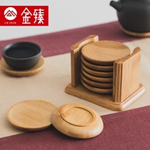 Solid wood Teacup mat Insulation mat Tea ceremony Kung Fu tea accessories Tea Toto cup Zen Wood Teacup mat Tea mat set