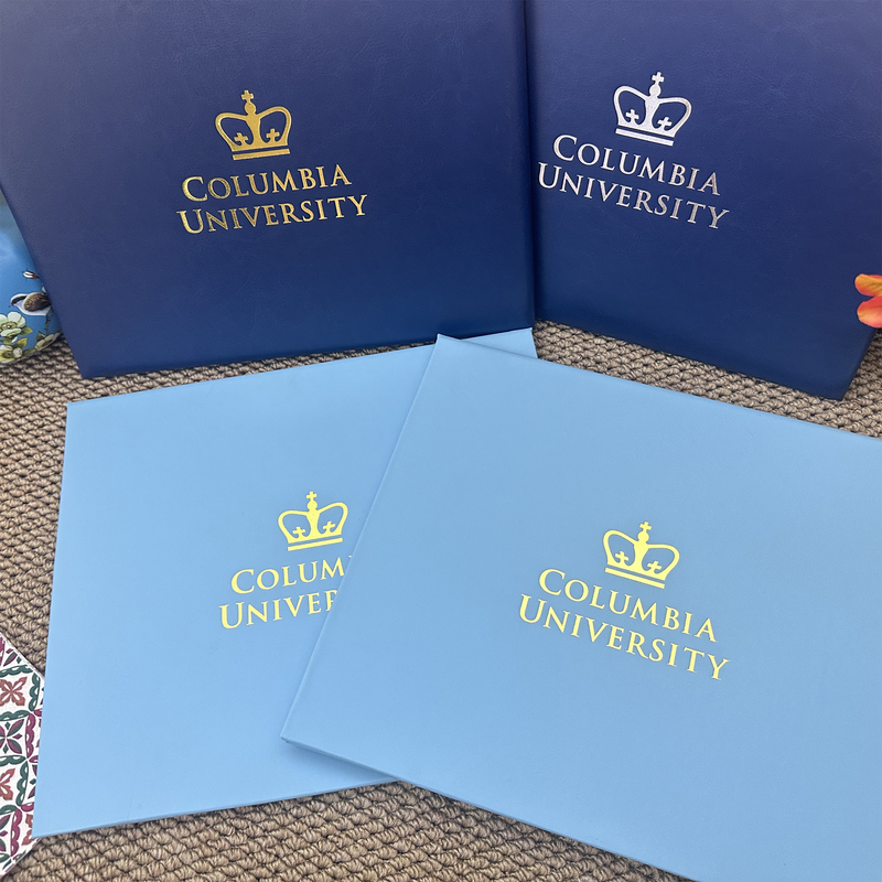 Columbia University Certificate Cover, Columbia University Cover with Gold Stamping Columbia University Certificate Cover, Columbia University Cover with Gold Stamping