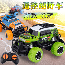 Childrens four-way simulation monster pickup electric remote-controlled toy car 1:43 Boy mini graffiti off-road car