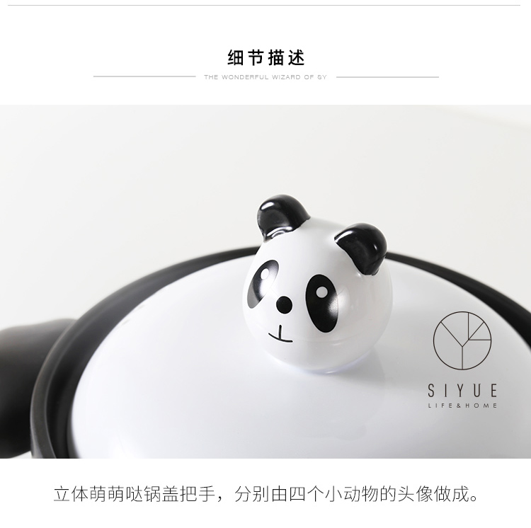 Boss the month of familiar cartoon animals crock pot creative express cat rabbit household ceramic stew soup simmering saucepan