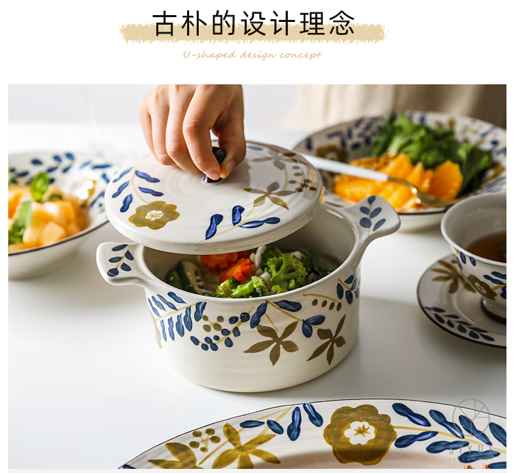 Boss on li spend hand - made ceramic tableware northern rural household cooking dish food dish fish dish rainbow such as bowl millet rice bowl