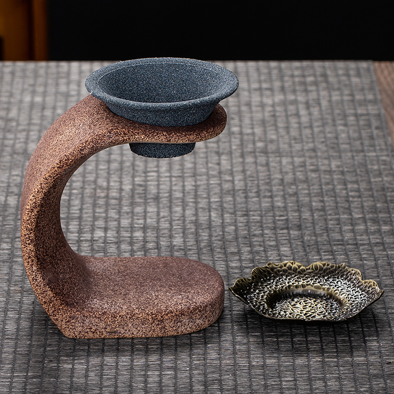 Large No Hole Teapot + Base + Coarse Pottery Easy Bubble FrameCoronal hair No hole Tea drain net suit Tea filter screen Kung Fu Tea parts Tea filter originality Tea drain Tea filter