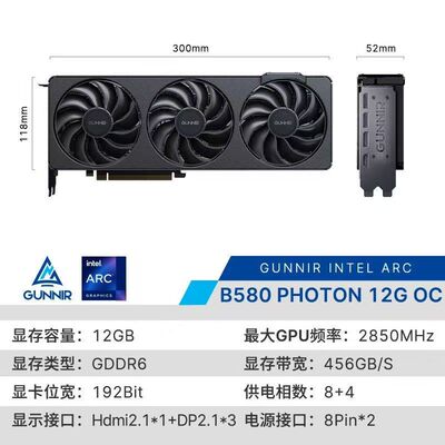 Графическая карта Intel Blue Halberd GUNNIR B580 A770 для декодирования и редактирования видео, независимая игровая видеокарта для киберспорта