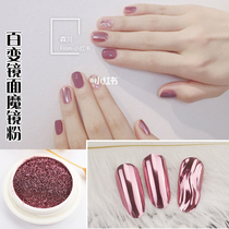 Shaking sound Net red nail jewelry 12 color mirror silver water ripple imported pink rose gold champagne magic mirror powder