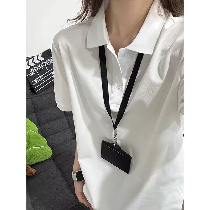 Summer American-Style Basic Slim-Fit Short-Sleeve Polo Shirt for Men, Spring and Autumn Heavyweight Regular Shoulder Mature Long-Sleeve Shirt T-Shirt