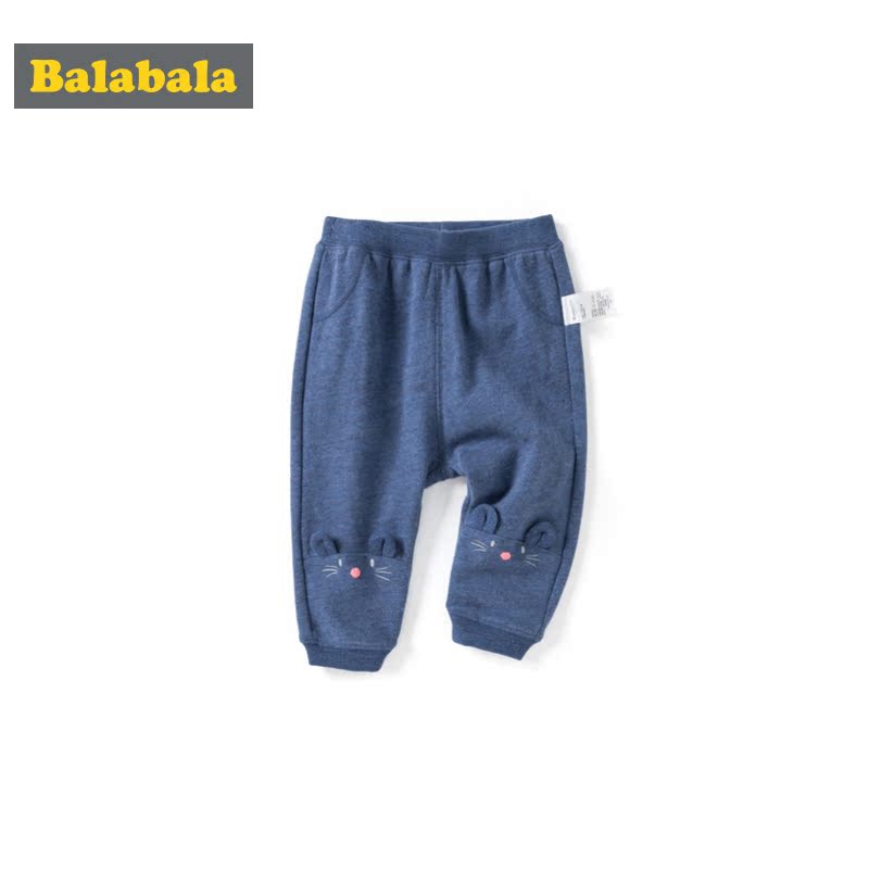 Balabala trẻ em quần cô gái xà cạp quần bé bé sweatpants rõ ràng chính hãng pp quần cotton.