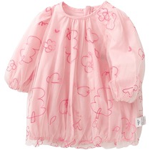 Balabala baby one-year-old dress girl princess dress childrens skirt baby dress red outing wear