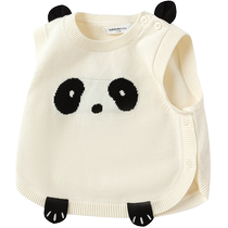 Balabala baby vest baby vest autumn outer wear warm boy bottoming vest panda shape cute