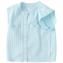 (Same style in the mall) Balabala baby vest for autumn outer wear 2024 new style girls knitted vest