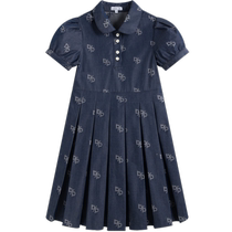 (bp delicate fashion) Balabala high-end jacquard delicacy girl round collar bubble sleeveless dress