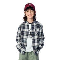 (Same style in the mall) Balabala Childrens Shirt Boys Shirt Long Sleeve 2024 Spring and Autumn Clothing Girls Plaid