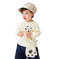 Balabala childrens clothing childrens t-shirt girls long-sleeved tops bottoming shirt 2024 new autumn clothing pure cotton cute and cute
