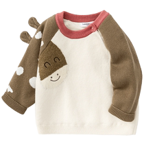 Balabala baby sweater baby tops boys autumn and winter knitted sweaters childrens bottoming shirts girls sweaters