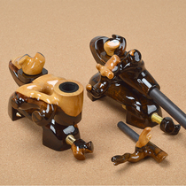 Fishing as a Taiwan-Top Black Tomato Wooden Bow-type rod frame with girl jade-plate cross-legged HERA supplies