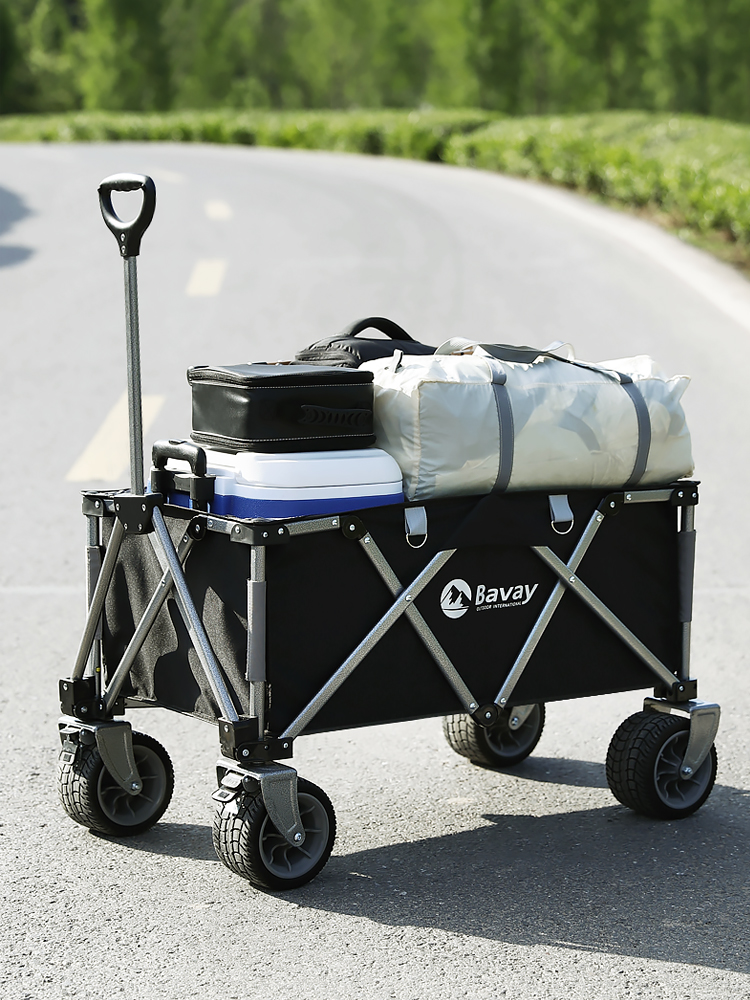 Outdoor gathering folding camp car Camping picnic cart Multi-function hand trolley Pull cargo camper trolley trolley