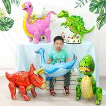 Birthday decoration scene layout creative children children gift dinosaur racing cartoon aluminum film balloon stall toy