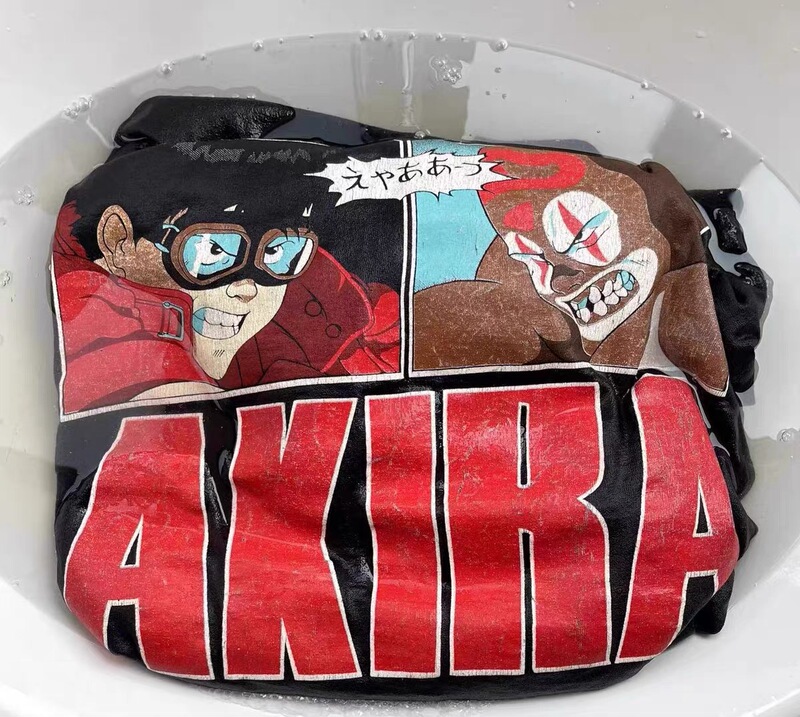 In Stock Vintage Akira Akira Kintaro Retro Washed Printed Distressed Short-Sleeve Shirt