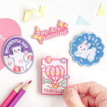 You are honey embroidery stickers cute girl ipad schoolbag label stickers notebook mac decorative cloth stickers self-pasting