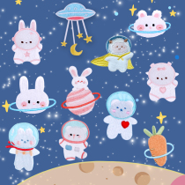 Animal interstellar travel radish planet cartoon space space astronaut embroidery clothes patch patch cloth self-adhesive