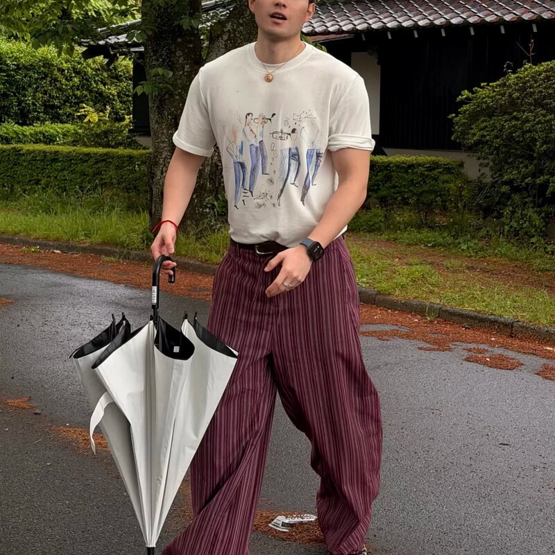 Ifwt Cleanfit Three-Color Striped Pleated Tie-Dye Pants, Lazy and Relaxed Loose Straight-Leg Casual Pants Ifwt Cleanfit Three-Color Striped Pleated Tie-Dye Pants, Lazy and Relaxed Loose Straight-Leg Casual Pants