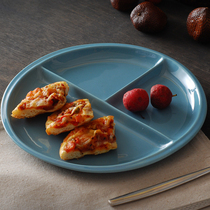 Nordic creative ceramic three-grid breakfast grid plate Fitness plate Steak partition Fruit snack plate Salad plate