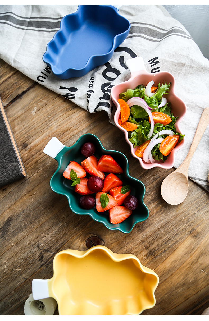 Cartoon jingdezhen ceramic pan baked baked baked bowl bowl, lovely children 's breakfast bowl of fruit snack bowls