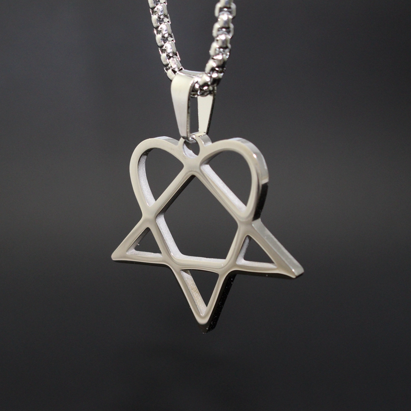 Free Shipping Him Band Finnish Gothic Rock Hip-Hop Demon Lord Inverted Pentagram Titanium Steel Necklace