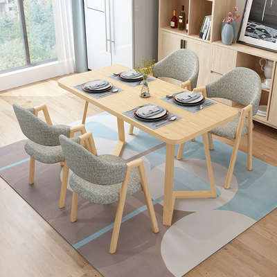Nordic minimal dining table and chair combined small family table table 4 chair dairy tea shop café shop leisure table and chair