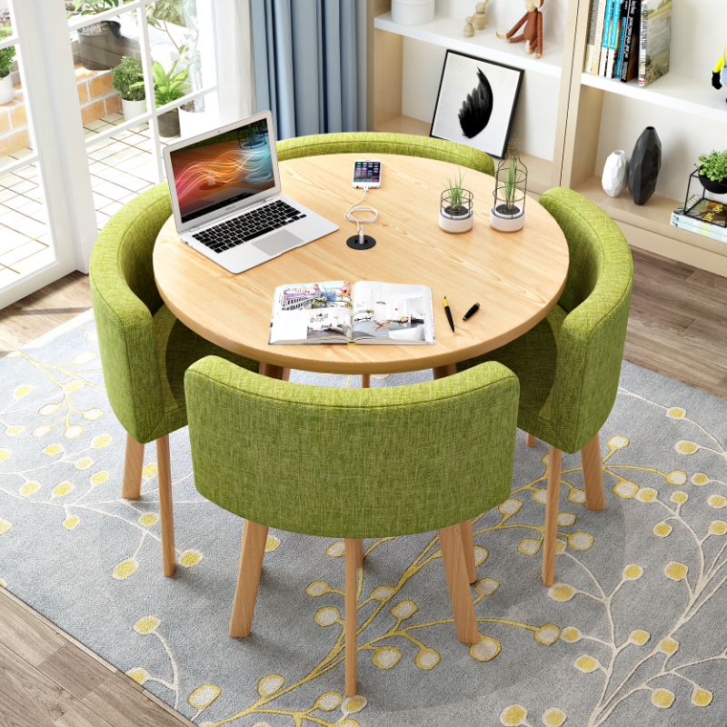 Leisure Table Chairs Combined Sales Hall Reception Desk And Chairs Business Talks Table And Chairs Milk Tea Snack Shop Table And Chairs