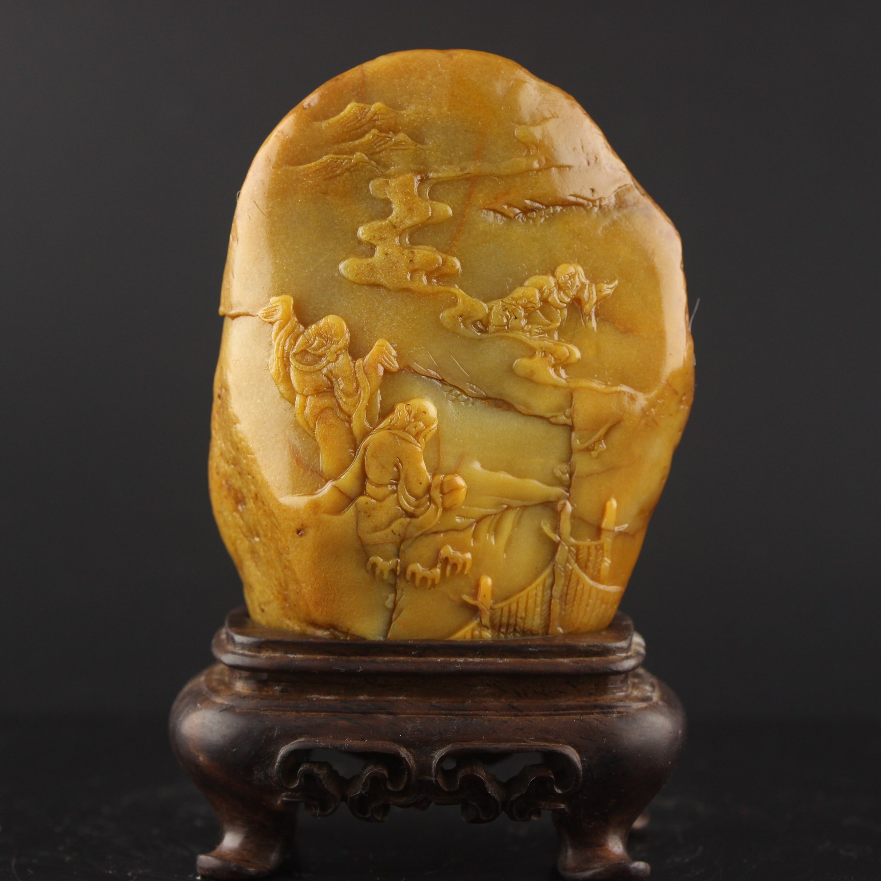 Changhua Tian Huangshi Road Lu Gaosheng boutique thin Yi character decoration home study antique decoration jade collection