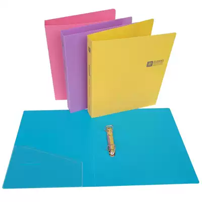 a4 binder shell two-hole plastic box punching clip metal iron clip ring fast Labor folder classification book Purple
