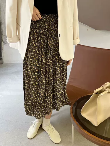 HZY ранняя весна, новый продукт 8572 плиссированная юбка с цветочным принтом (длина эластичной юбки на талии 77) 3,9