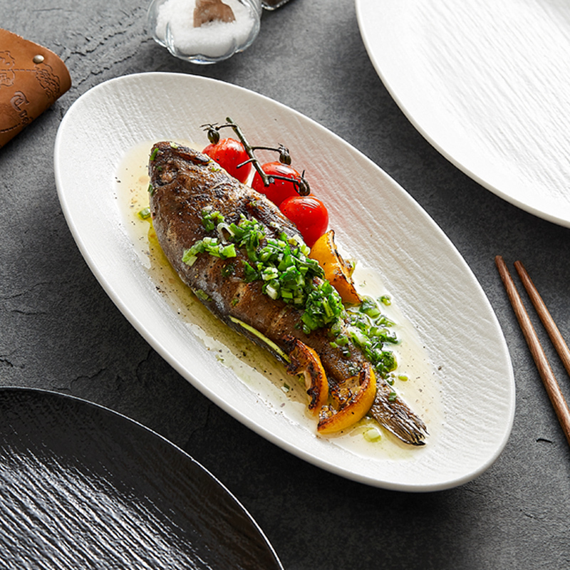 2026 New Creative Ceramic Fish Plate, Household Steamed Fish Plate, High-End Large Plate, Oval Plate, Dish Plate 2026 New Creative Ceramic Fish Plate, Household Steamed Fish Plate, High-End Large Plate, Oval Plate, Dish Plate