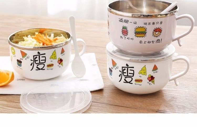 Creative multi - purpose lunch box lid couples kitchen mercifully rainbow such as bowl bowl with cover the student 's dormitory hand bowl dishes easily