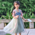 Trung Quốc chiếc váy cô gái cổ tích cổ váy gió của Trung Quốc chảy trẻ em cổ tích siêu trong chiếc váy ngực vào mùa thu mùa hè váy trẻ em lớn của. 