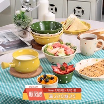 ezicok wave point fresh ceramic bowl set Household plates Creative dishes newlywed housewarming gift tableware