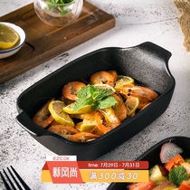 ezicok high-grade baked rice bowl Binaural ceramic baking bowl Cheese baked rice plate Household dish plate oven special baking plate