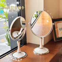 Teenage Girl Hearts Eurostyle 360 Degrees Rotating Large Dresser Princess Mirror Tabletop 3 Times Enlarged Desktop Double-sided Makeup Mirror