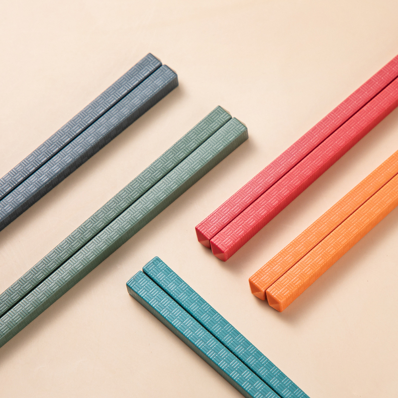 Ounage Morandi Color Series Alloy Chopsticks for Home Use, Non-Slip, Mold-Resistant, High-Temperature Resistant, Dishwasher Safe, Suitable for Family Meal Sharing