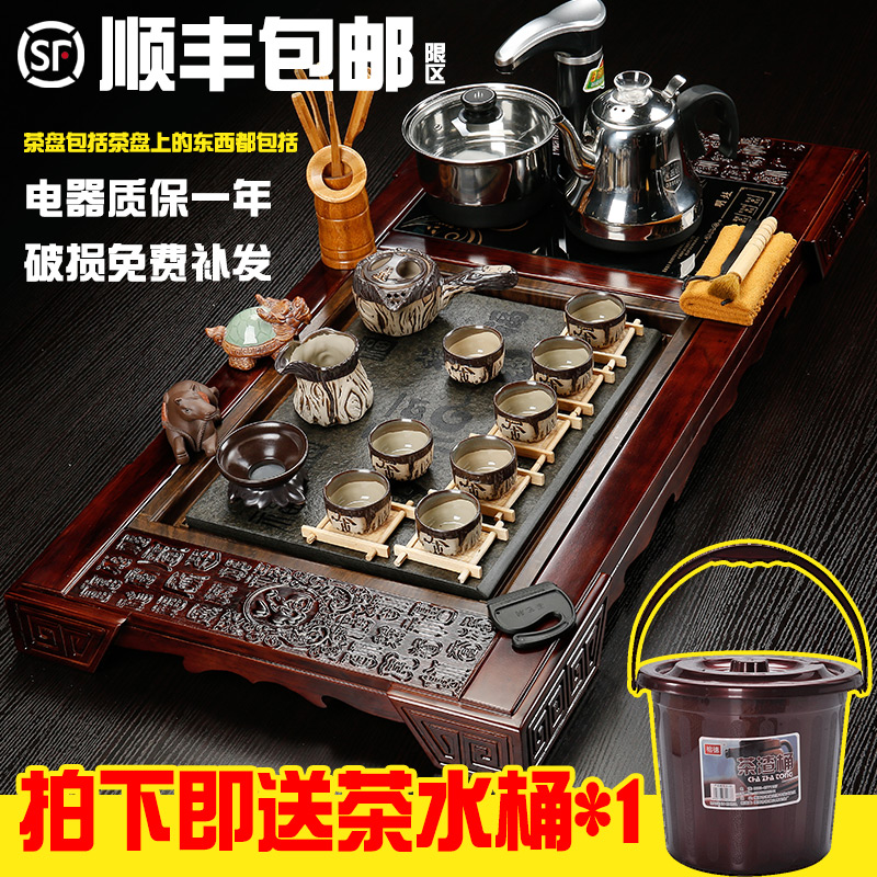 Hai make large solid wood contracted household tea tray of a complete set of fully automatic four unity of violet arenaceous kung fu tea set tea taking